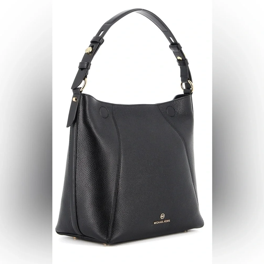 Women’s Handbag MICHAEL KORS Lucy Medium Hobo Shoulder Bag Black AUTHENTIC NEW